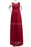 Elegant Long Maternity Maxi Dress With Lace For Sale