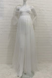 Ivory Beaded Tulle See-through Maternity Photoshoot Dress