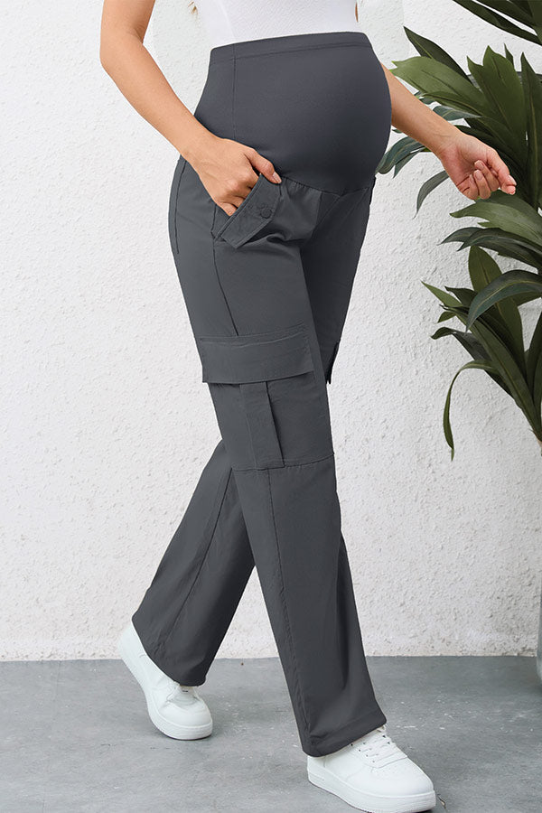 Quick-Dry Pockets Maternity Cargo Pants Pregnancy Hiking Pants