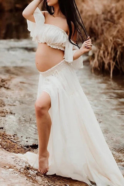 chiffon maternity dress for photoshoot Bohemian Printed Chiffon Maternity Dress for Photoshoot Pregnancy Dress Photoshoot yewendress