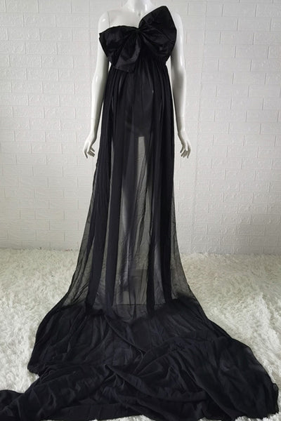 Sexy See-through Strapless Maternity Photoshoot Dress – Glamix Maternity