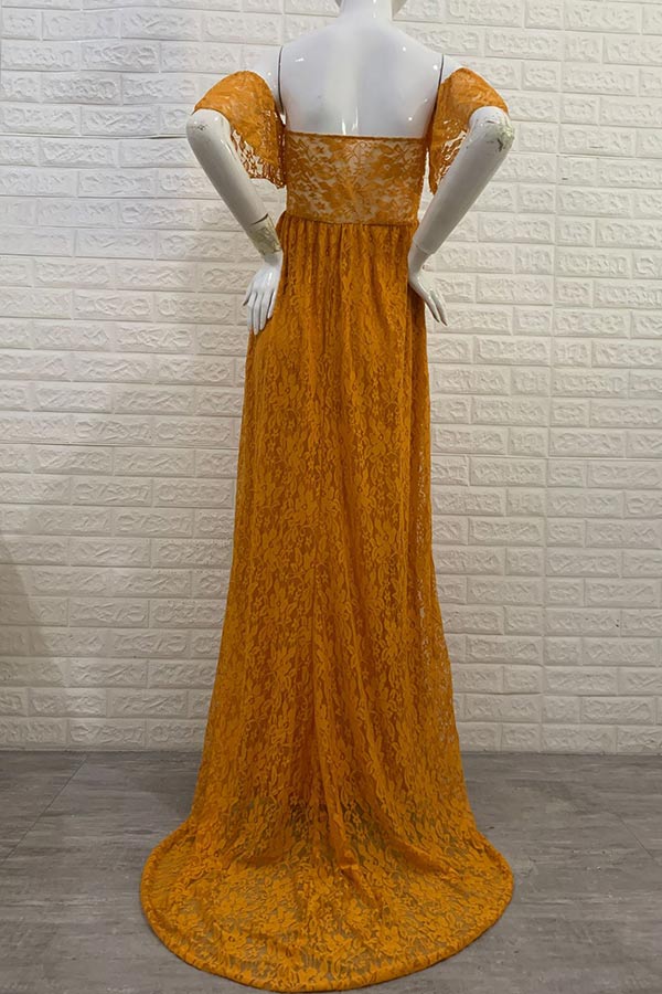 Soft Lace Off-the-shoulder Maternity Baby Shower Dress