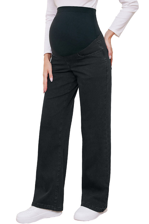 Straight Leg Relaxed Fit Pregnancy Denim Maternity Work Pants
