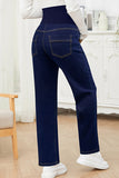 Straight Leg Relaxed Fit Pregnancy Denim Maternity Work Pants