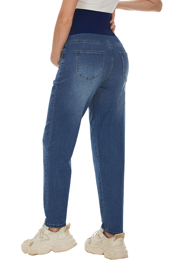 Maternity Jeans Over Belly Comfy Boyfriend Jeans Denim Pregnancy Pants
