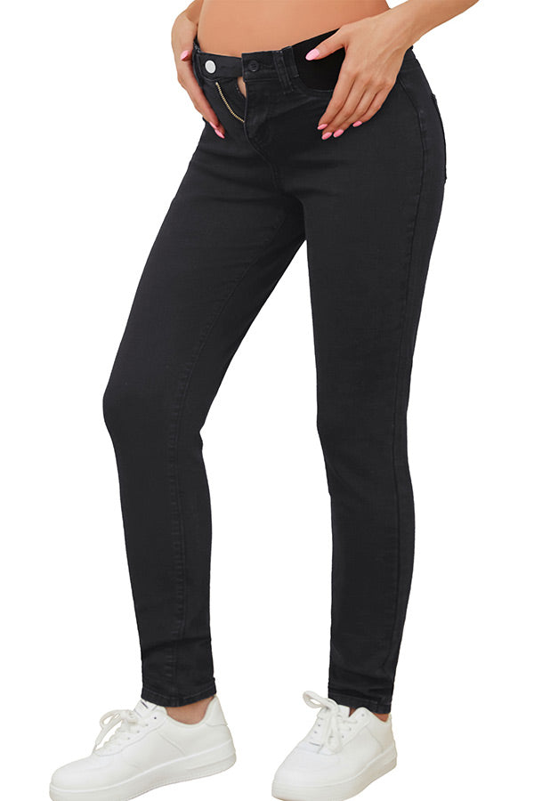 Women's Maternity Skinny Pregnancy Jeans Mid-Rise Postpartum Denim Pants