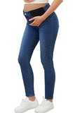 Women's Maternity Skinny Pregnancy Jeans Mid-Rise Postpartum Denim Pants