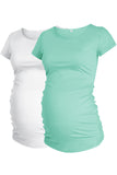 2-Pack Short Sleeve T-Shirt Ruched Maternity Tops