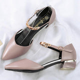 Ankle Buckle Low Heels Pointed Toe Maternity Shoes