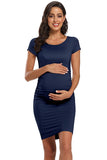 Basic Ruched Bodycon Maternity Dress