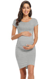 Basic Ruched Bodycon Maternity Dress