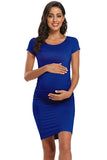 Basic Ruched Bodycon Maternity Dress