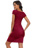 Basic Ruched Bodycon Maternity Dress