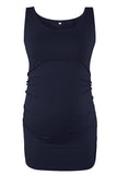 Basic Ruched Maternity Tank Top Dark Navy / S Tops