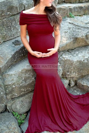 Chic Off-the-shoulder Mermaid Long Photoshoot Dress