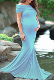 Chic Off-the-shoulder Mermaid Long Photoshoot Dress