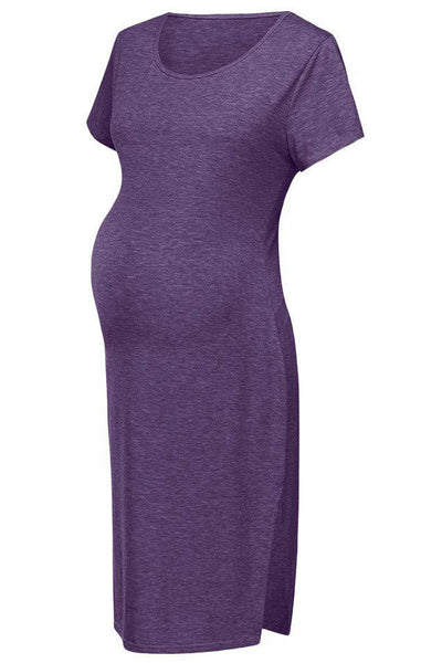 Comfortable Short Sleeved Sexy Split Maternity Dress Comfortable Short Sleeved Sexy Split Maternity Dress