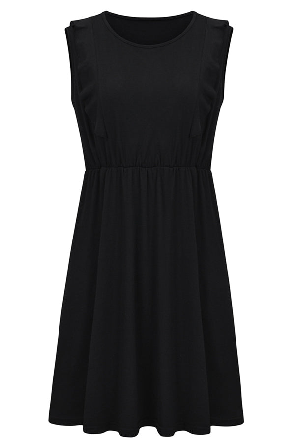 Comfortable Breastfeeding Ruffled Fashion Solid Color Dress