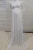 Fabulous A-line Lace Maternity Dress With Sleeves