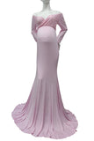 Fabulous Lace Mermaid Maternity Photoshoot Gown