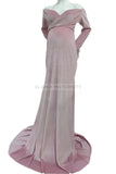 Fabulous Velvet Long Maternity Dress With Sleeves