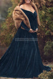 Fabulous Velvet Long Maternity Dress With Sleeves