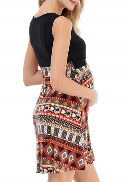 Fit And Flare Print Nursing Maternity Short Dress – Glamix Maternity