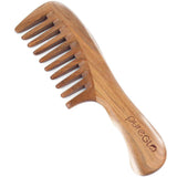 Natural Handmade Wooden Massage Wide Tooth Curly Hair Comb