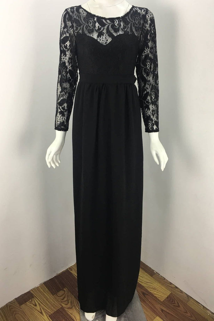 Lace Long-Sleeve Maternity Maxi Dress Dresses