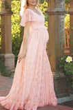 Lace Scoop Maternity Photoshoot Long Dress Dresses