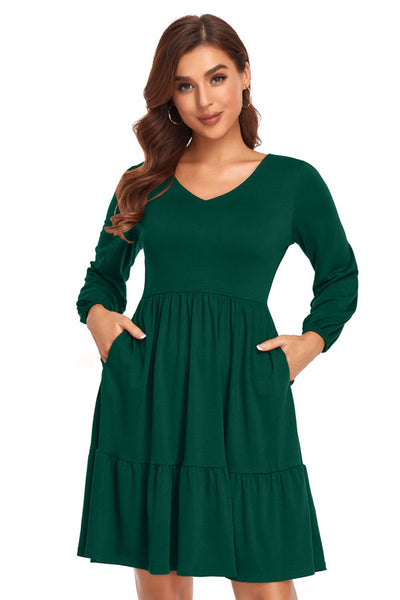 Long Sleeves V-Neck Short Maternity Dress  Glamix Maternity