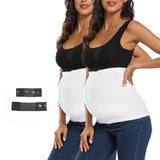 2-Pack White Maternity Support Belly Bands With Pants Extender