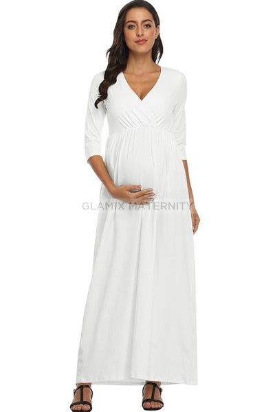 Maxi Wrap Nursing Long Maternity Dress – Glamix Maternity
