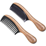 Natural Wooden  No-static Horn Hair Comb Set