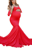 Off-the-shoulder Mermaid Maternity Baby Shower Dress