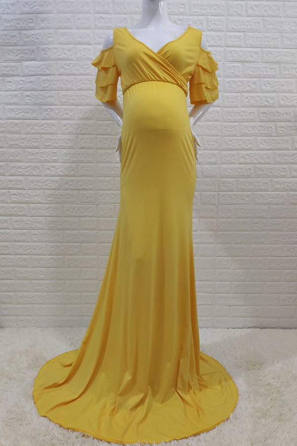 Off-the-shoulder Mermaid Maternity Photoshoot Gown