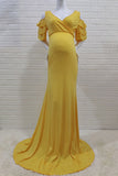 Off-the-shoulder Mermaid Maternity Photoshoot Gown