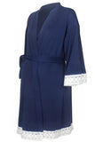 Pregnancy Delivery Robe Lace Trim Maternity Sleep Nightgown