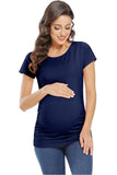 Ruched Maternity T-Shirt With Short Sleeves