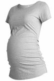 Scoop Maternity T-Shirt With Short Sleeves Gray / S Tops