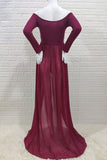 Sexy Off-the-shoulder High Slit Maternity Photoshoot Gown