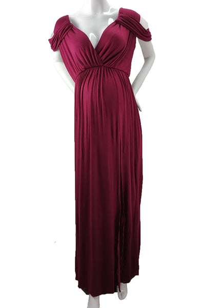 Sexy Thigh-high Slit Off-the-shoulder Maternity Dress Sexy Thigh-high Slit Off-the-shoulder Maternity Dress