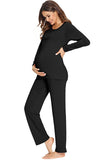 Soft Pregnancy Nursing Pajamas Set Maternity Breastfeeding Sleepwear