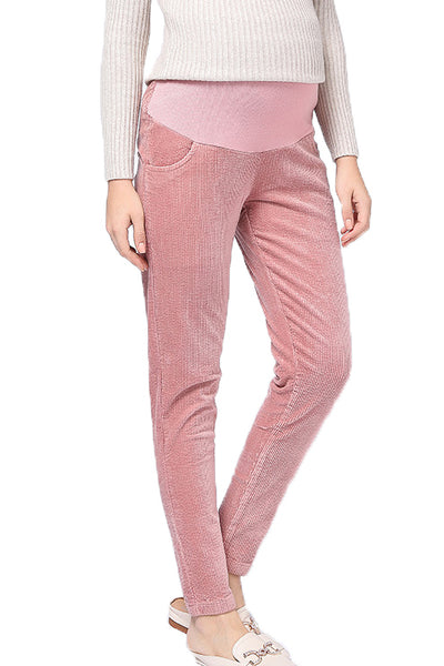 long maternity dress pants Solid Fashion Corduroy Maternity Pants