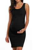 Solid Sleeveless Maternity Tank Dress Dresses