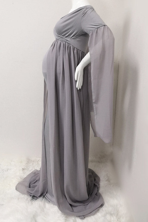 Strapless Sweatheart Chiffon Maternity Gown