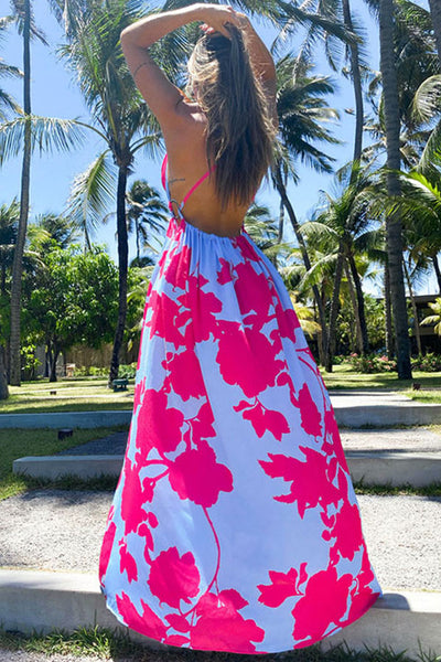Vintage Floral Backless Maternity Maxi Dress Glamix Maternity Vintage Floral Backless Maternity Maxi Dress Glamix Maternity