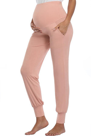 Wide Waistband Prenatal Yoga Pants With Pockets