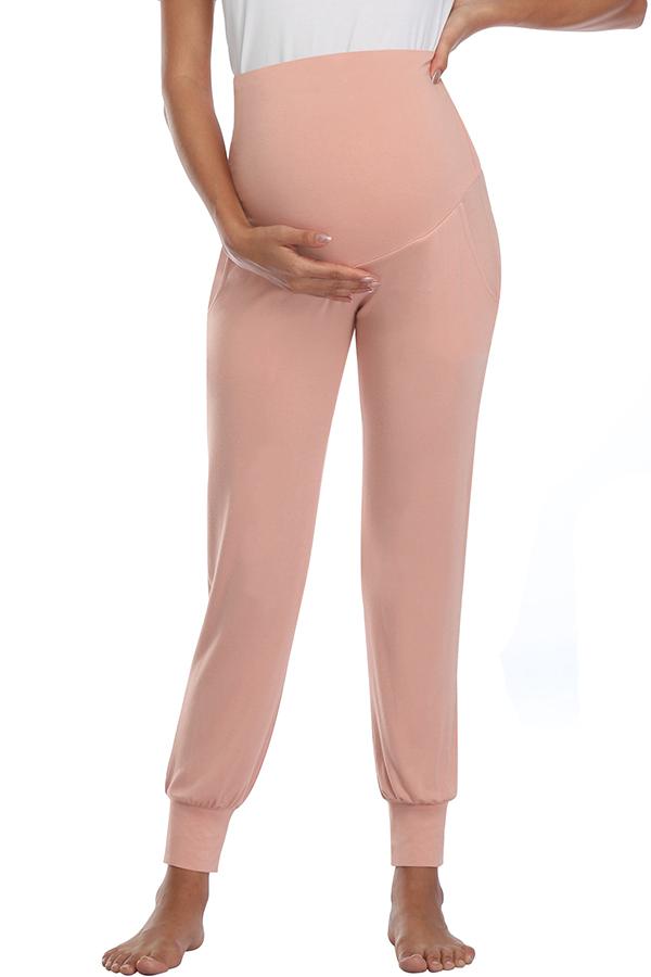 Wide Waistband Prenatal Yoga Pants With Pockets