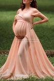 Chic Off-the-shoulder Maternity Photoshoot Dress